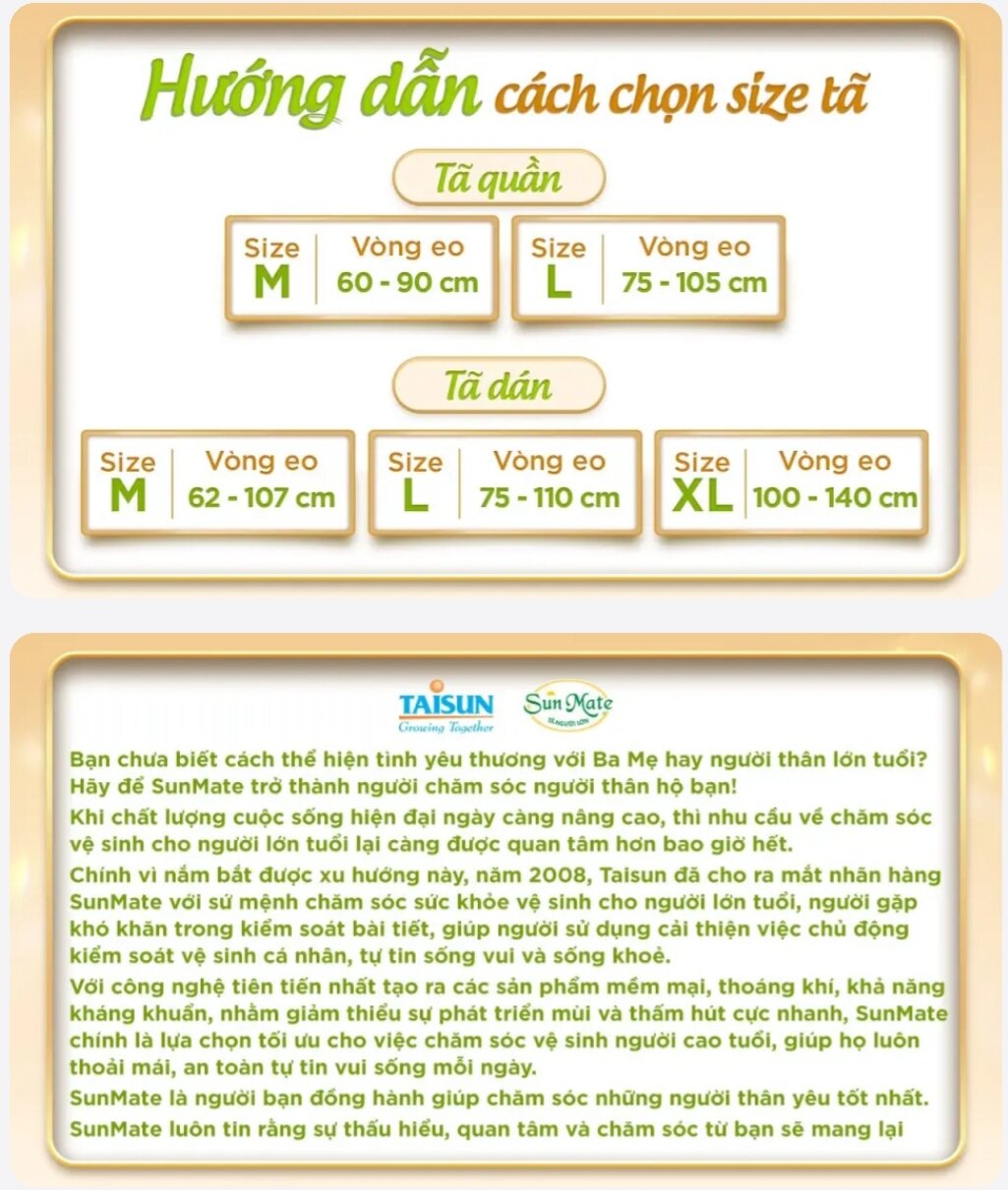 [CHÍNH HÃNG] Tả Dán Sunmate Cho Người Lớn M10/ M-L10/ M-L18