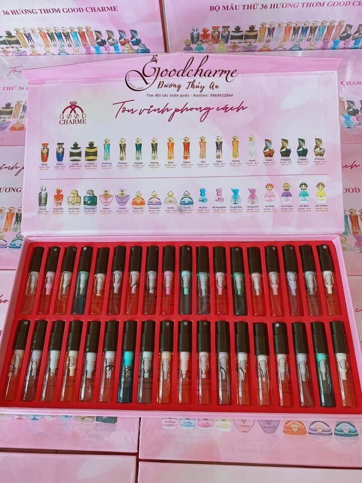 Bộ test nước hoa 36 mùi, nước hoa Pháp -3ml