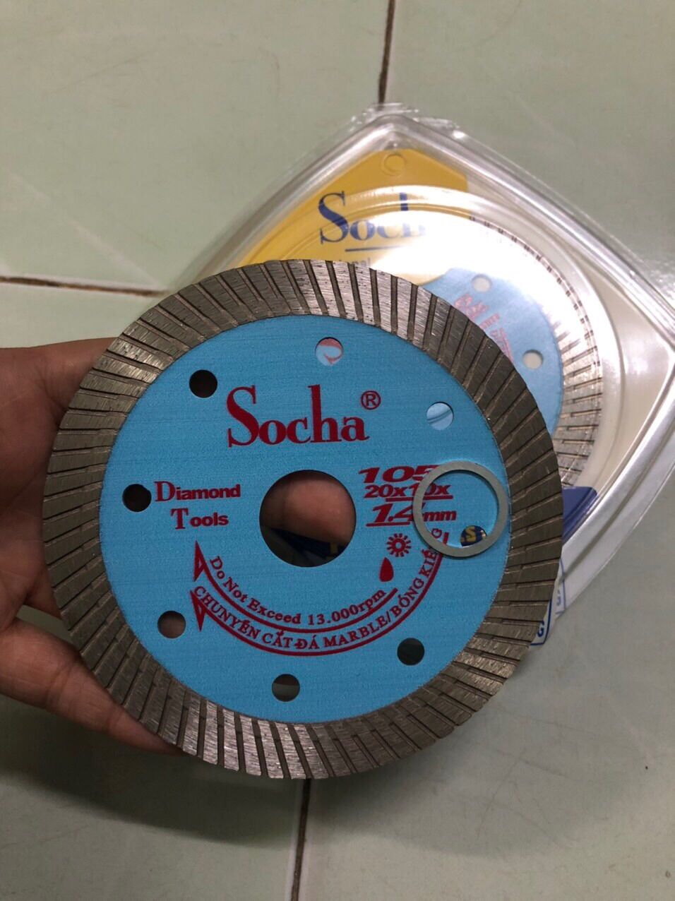 Lưỡi cắt gạch đa năng socha 105mm 110mm. lưỡi cắt gạch men 1 tấc socha . luoi cat gach da nang. lưỡi cắt đá hoa cương. luoi cat da hoa cuong