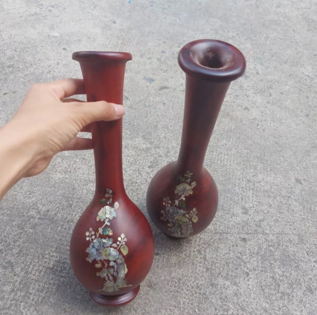 Cặp Lục bình gỗ lim cao 30cm