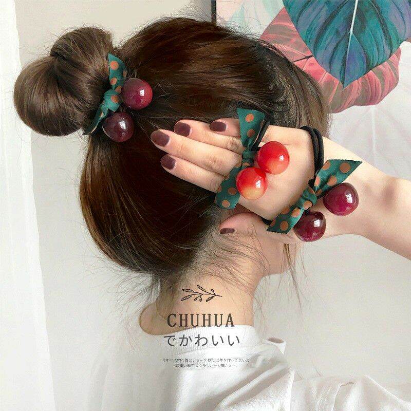 Dây cột tóc hình trái cherry
