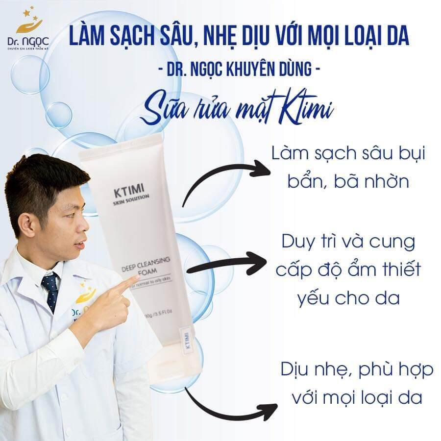 Sữa rủa mặt ktimi làm sạch sâu, dịu nhẹ với mọi loại da