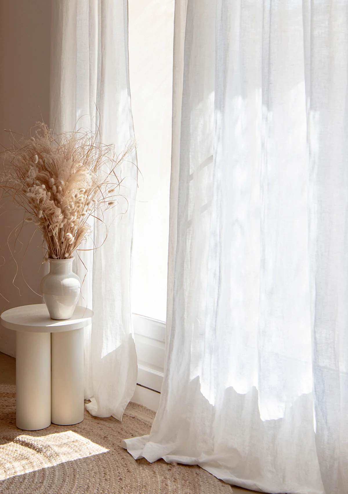 Rèm Cửa Vải Linen Quai Buộc Vintage - Không kèm Thanh Treo