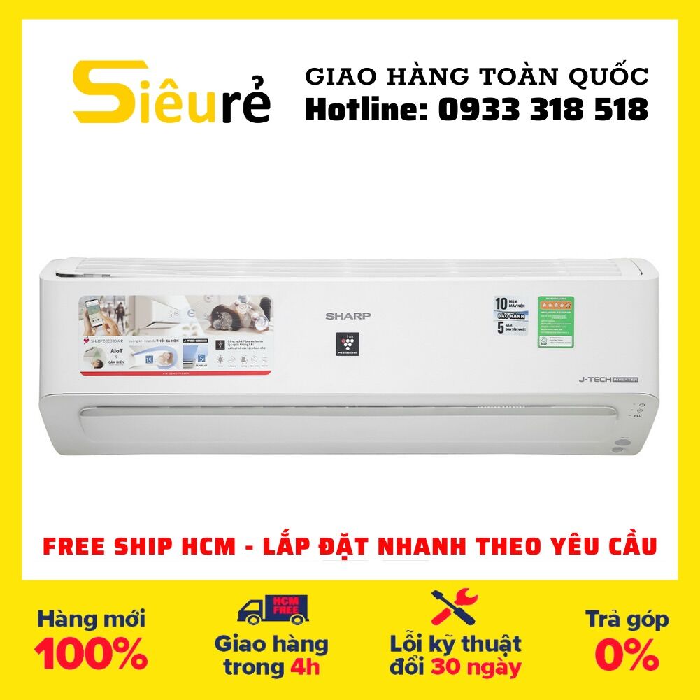 Giao miễn phí - máy lạnh sharp ion inverter 2 hp ah-xp18ymw
