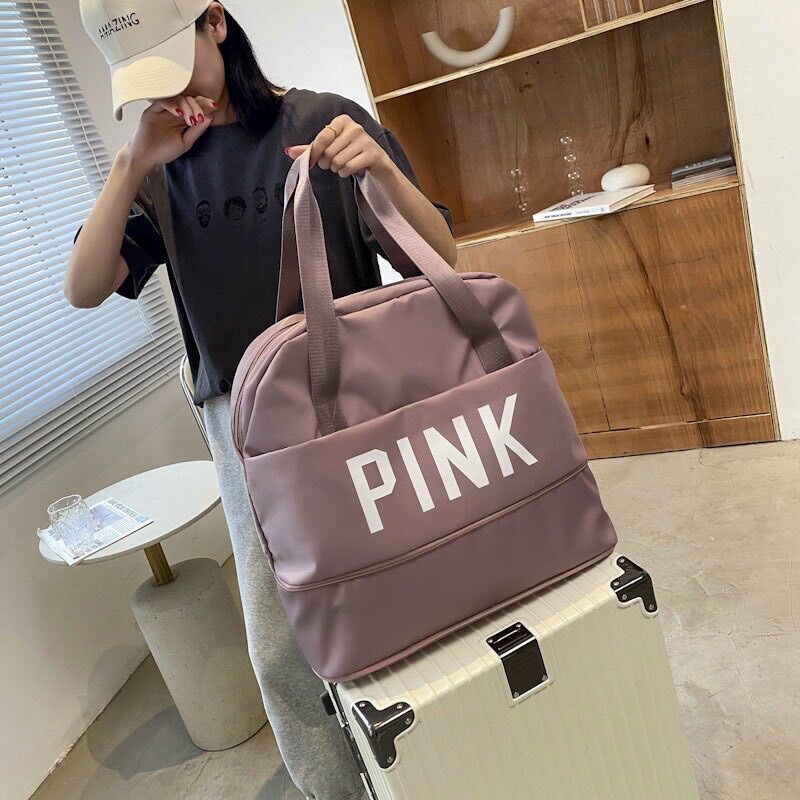 Túi du lịch cỡ lớn 2 tầng pink❤️ FREE SHIP❤️túi du lịch đa năng chất liệu vải dù cao cấp chống nước