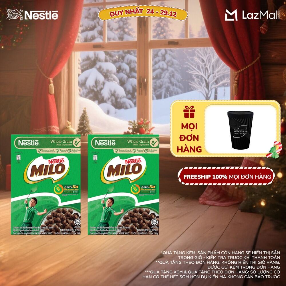   FREESHIP TOÀN QUỐC  Combo 2 hộp ngũ cốc ăn sáng MILO  Hộp 150g  