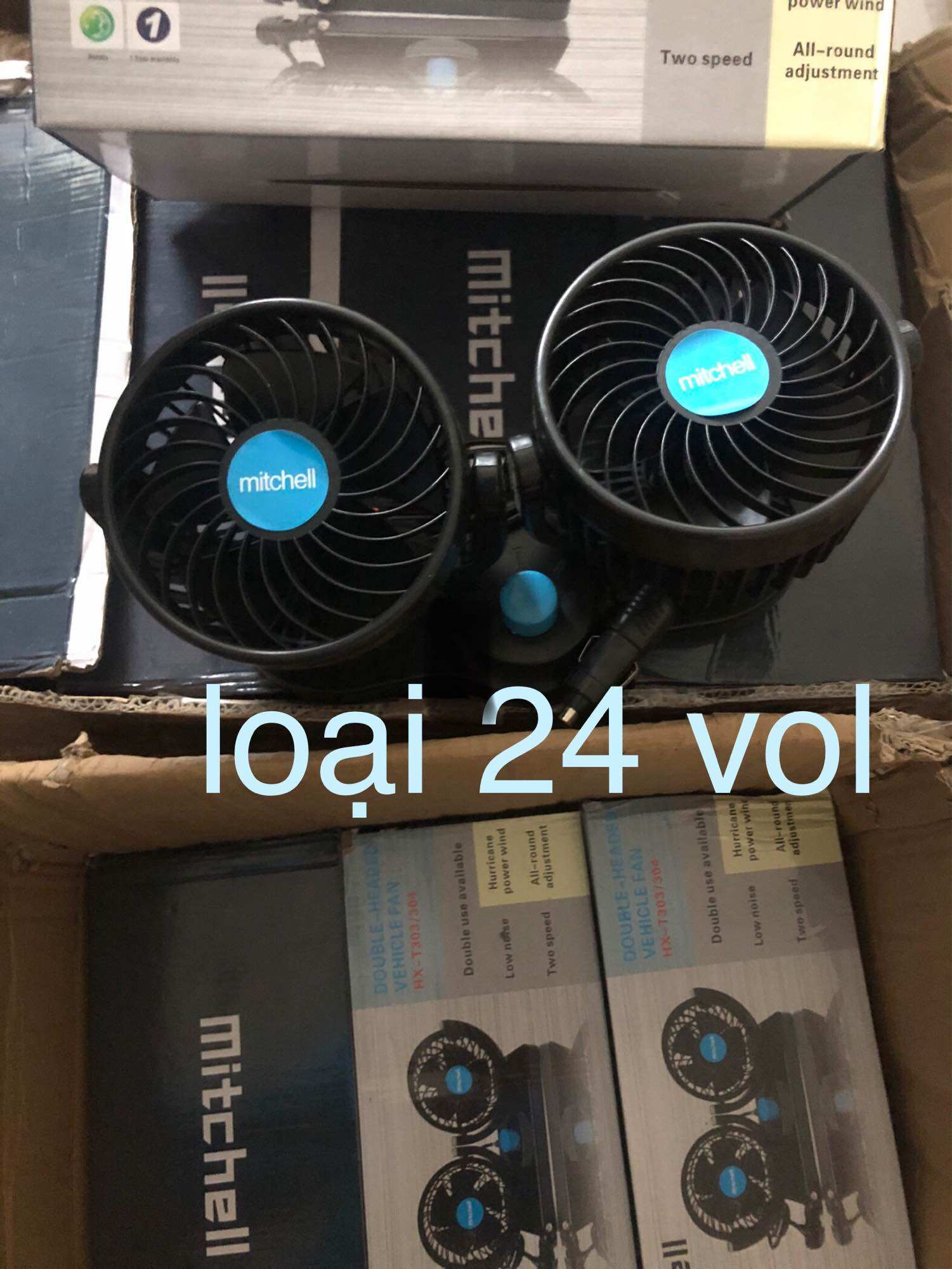 Quạt đôi DC 12 - 24 v loại to