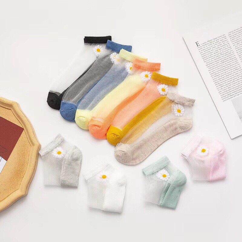 Sét 10 Đôi Tất ren hoa cúc cổ ngắn cho nữ