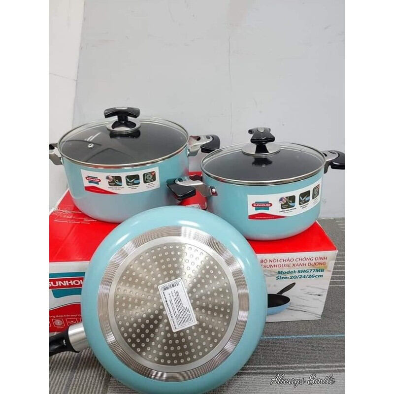 Nồi SUNHOUSE SHG77MB  đáy từ ( XANH DƯƠNG)