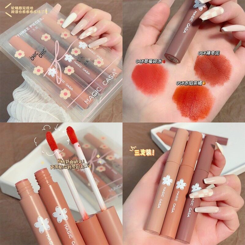 Set 3 cây son kem lì Magic Casa Chic Chic