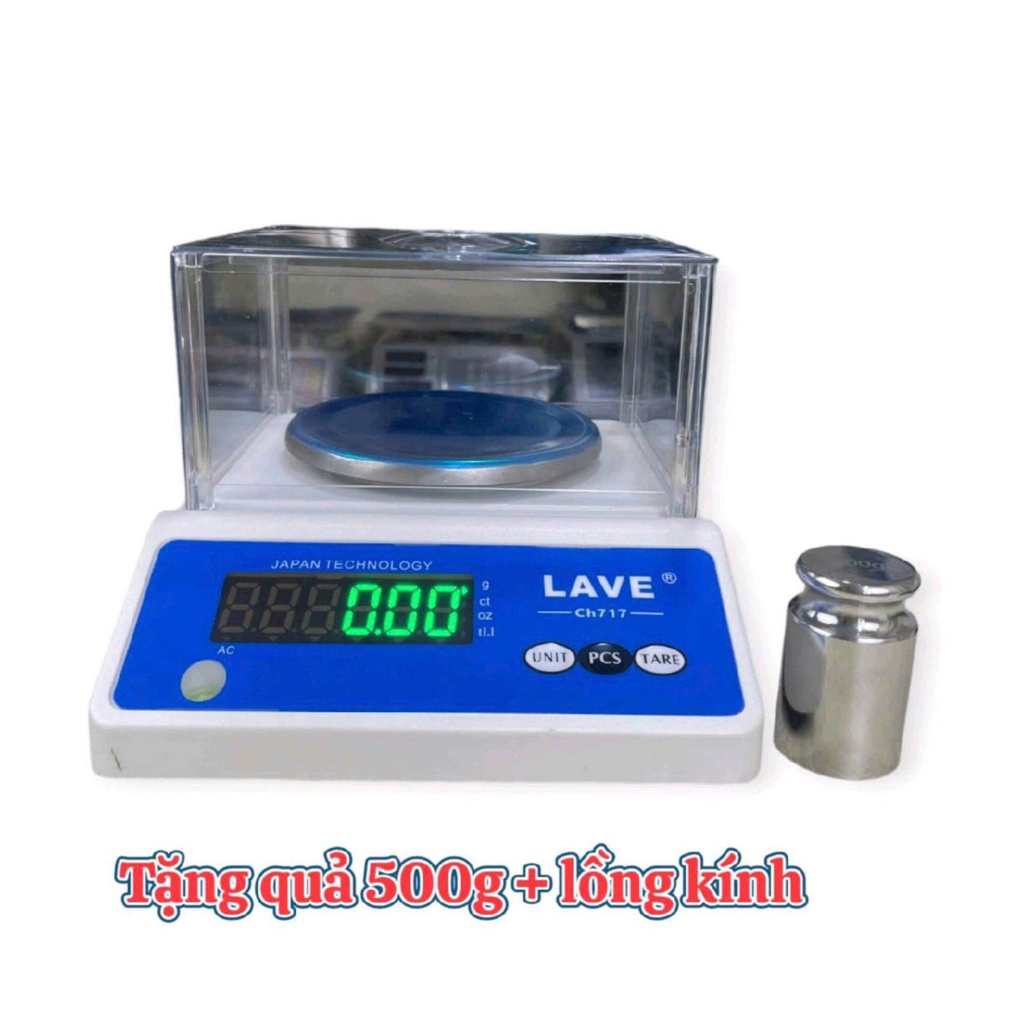 Cân Điện Tử Nhà Bếp 3KG 0. 01g  Tặng kèm quả 500g + lồng kính Cân yến sào , cân vàng  LAVE ( Ch717 )Chính xác cao Hàng chính hãng  ( Bảo Hành 1 Năm )