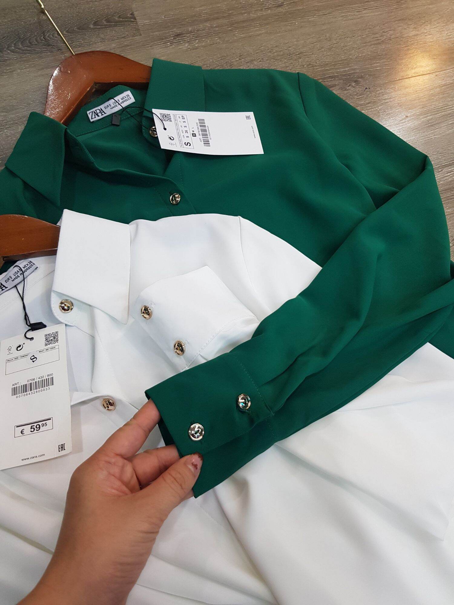 Áo nữ vnxk form sơmi lụa satin 2 màu cực đẹp 310k