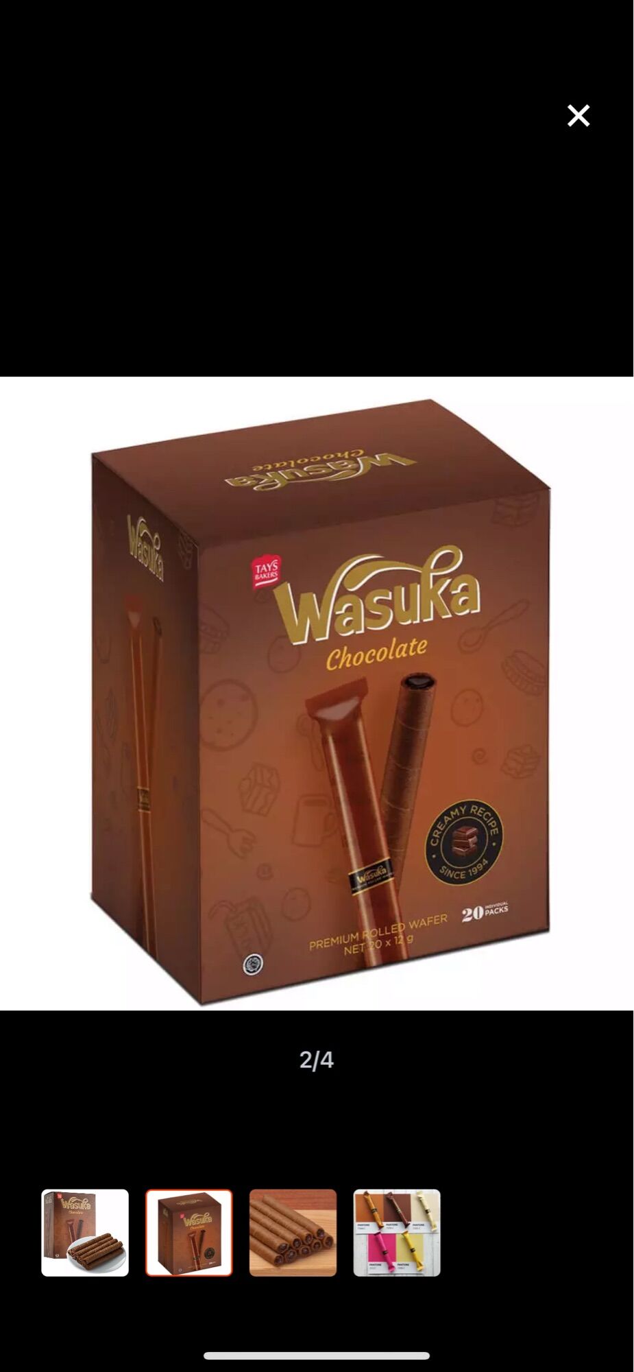 [HCM]Hộp 20 thanh Bánh quế Wasuka nhân Socola