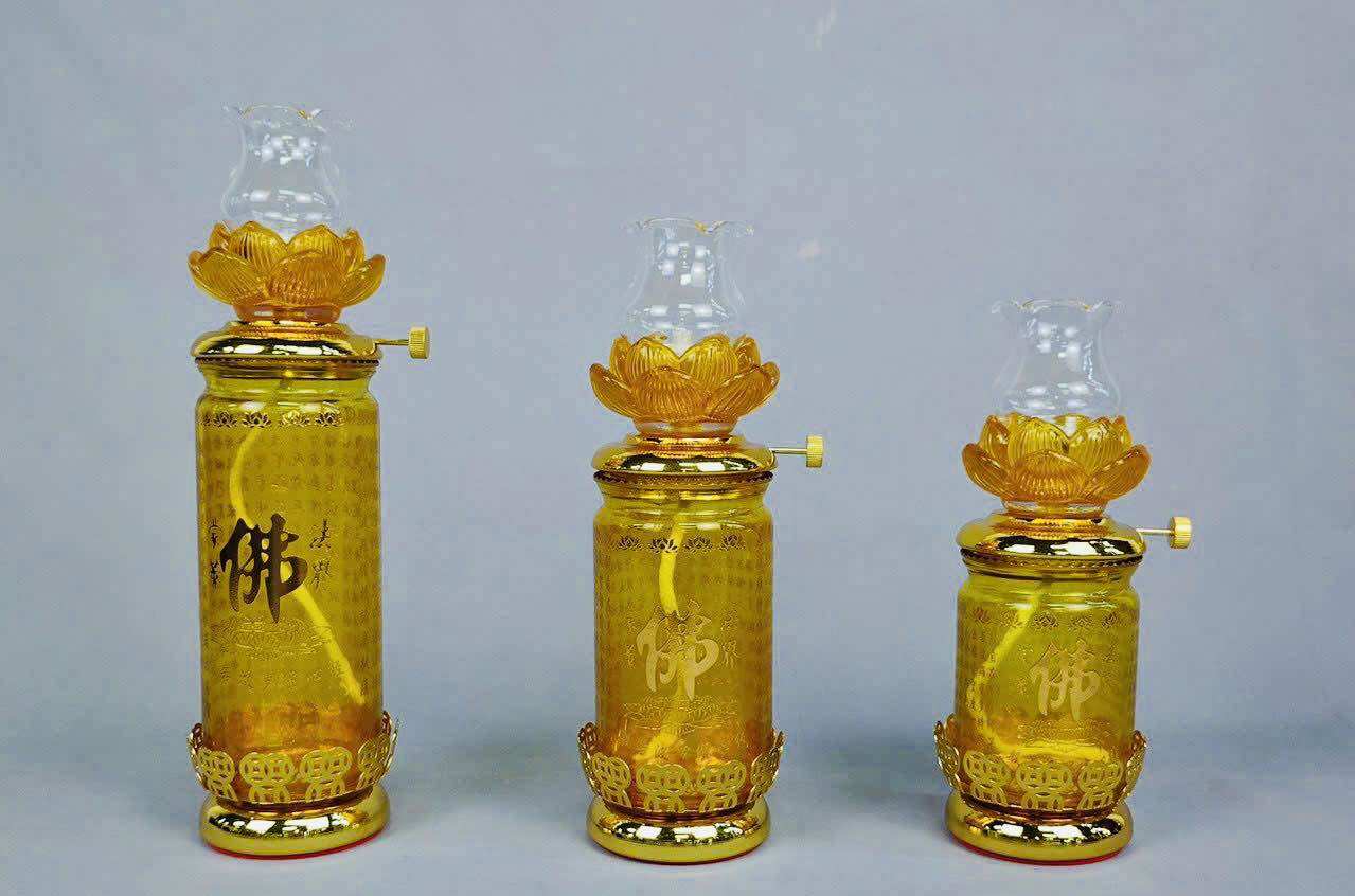 Đèn dầu lưu ly - đèn dầu cát tường - đèn thắp dầu
