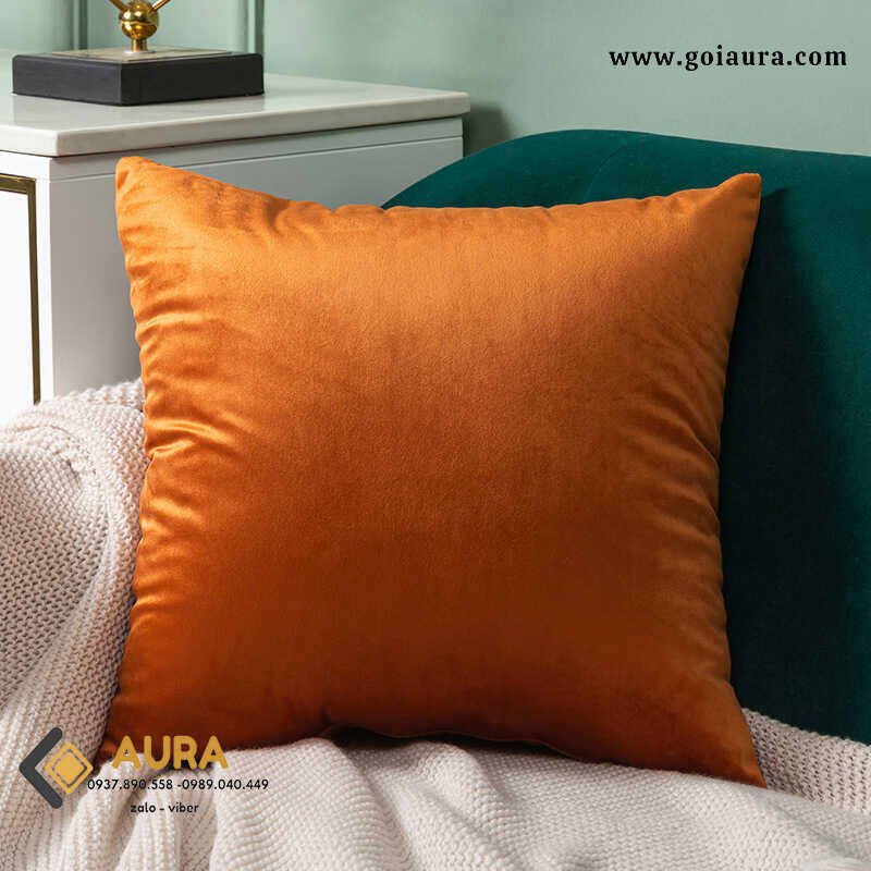 Gối Nhung gối tựa lưng sofa cao cấp gối tựa lưng văn phòng 45x45 Gối Vải Nhung Cao Cấp