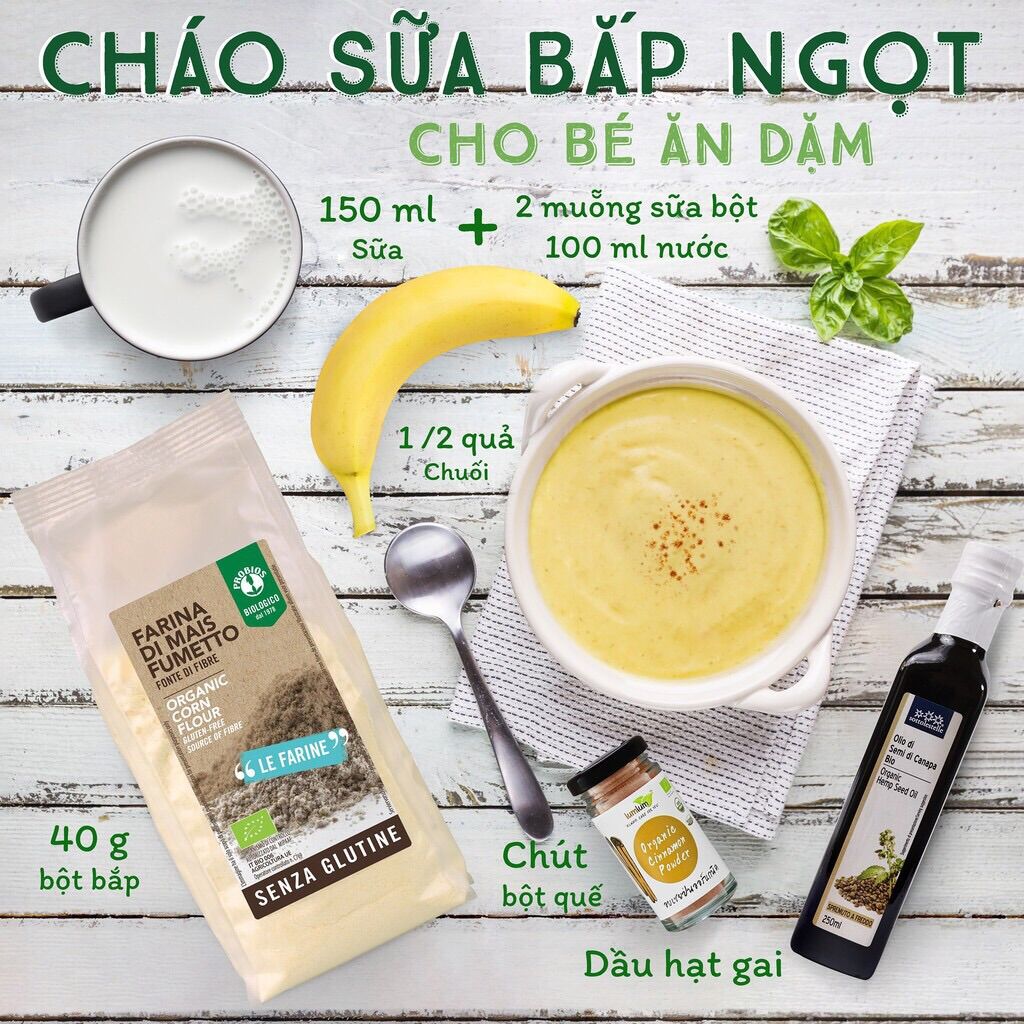 [Tách lẻ 93g] Bột Bắp Hữu Cơ Probios Từ gói 375g - Ý