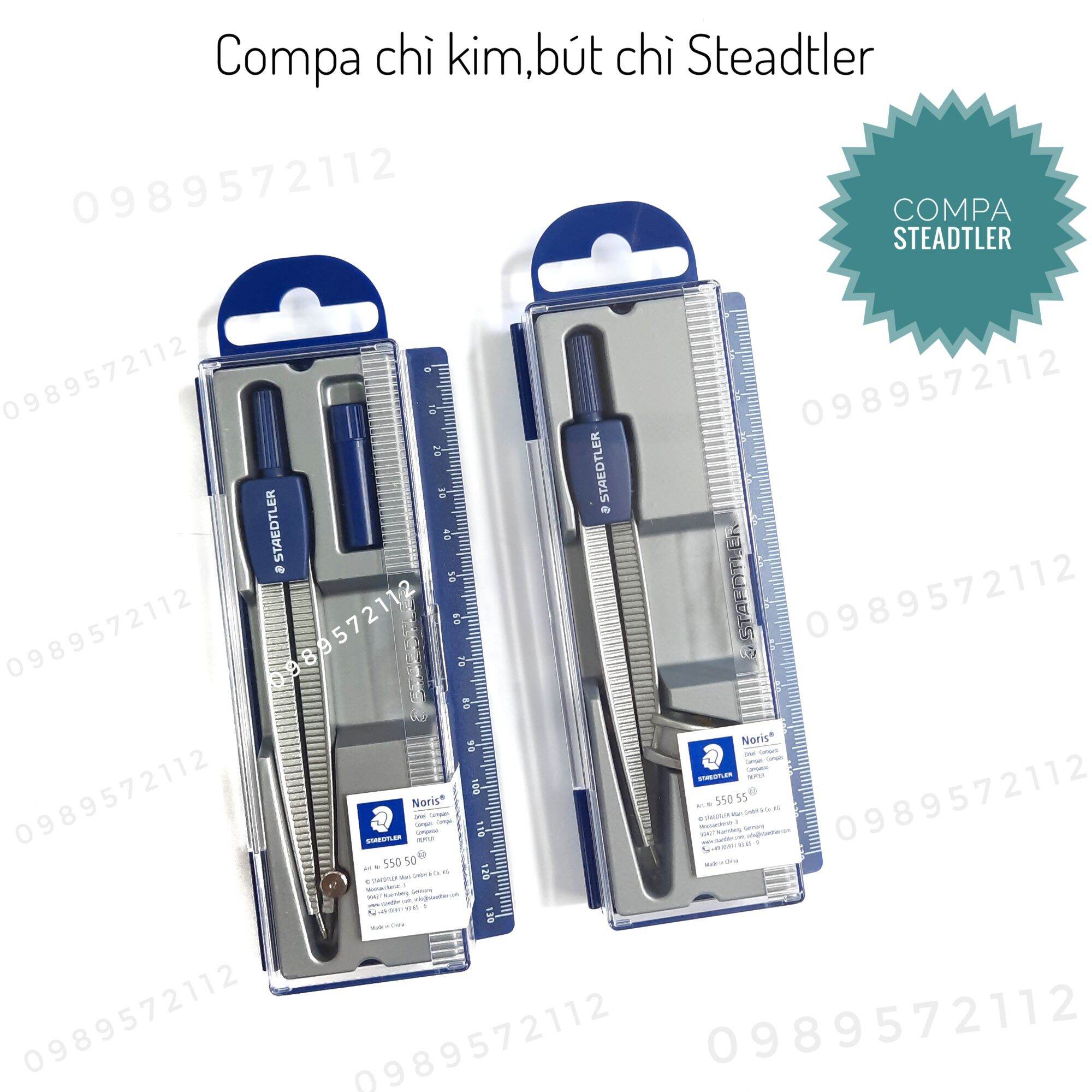 Compa Steadter dùng ngòi chì kim và bút chì.