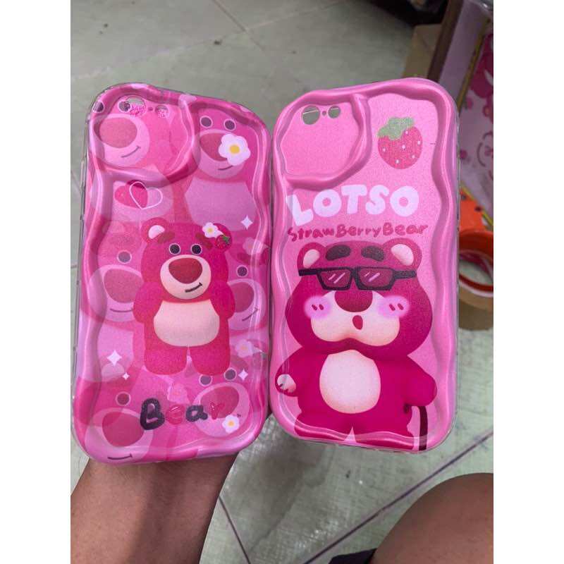 Ốp lưng iPhone 6 IPhone 6S gấu dâu bảo vệ camera thời trang.