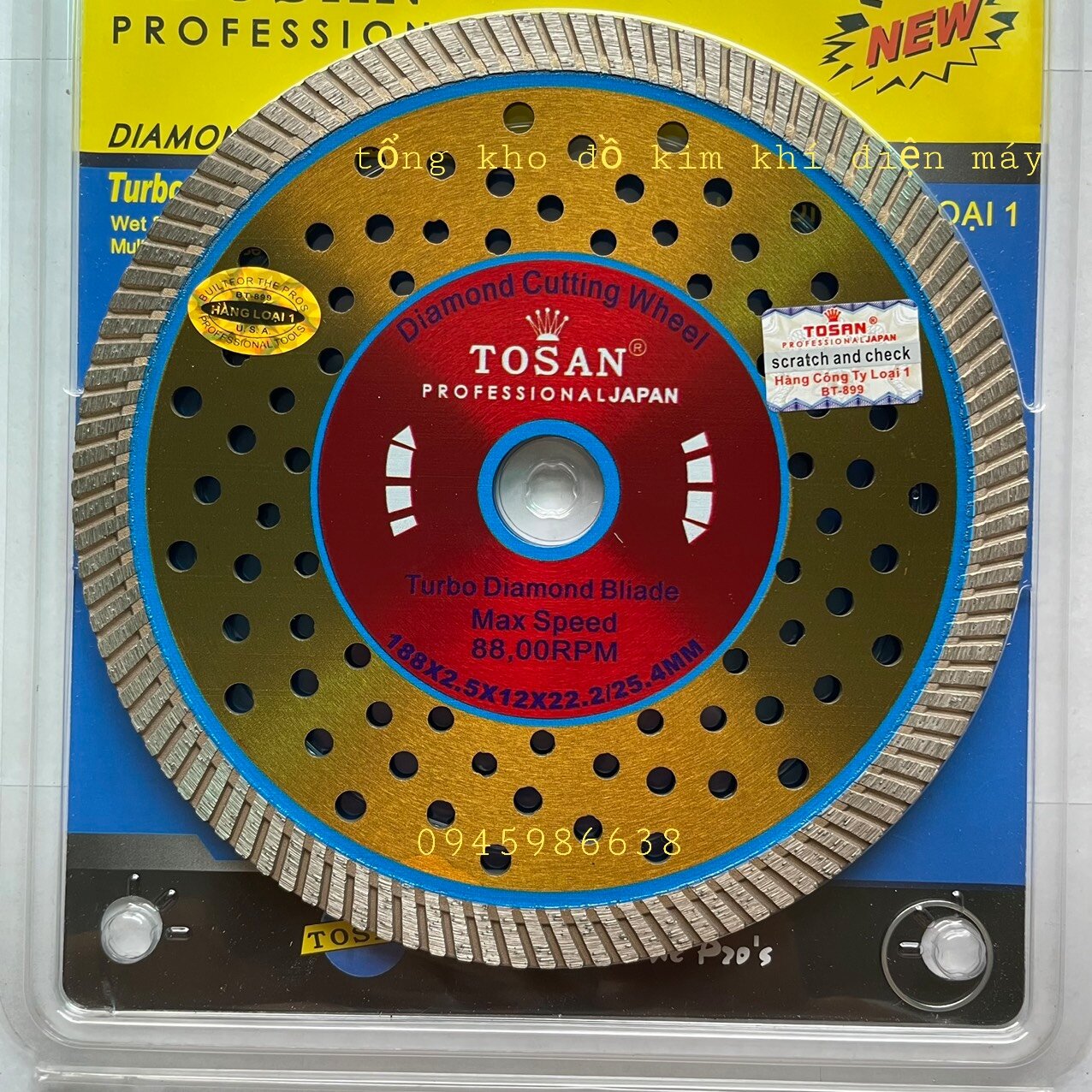 Lưỡi cắt gạch tosan đa năng kích thước 185mm 180mm, lưỡi cắt bê tông 185mm, lưỡi cắt đá hoa cương 185mm, lưỡi cắt gạch tosan 1 tấc 8 đa năng, lưỡi cắt gạch đa năng 1 tấc 8