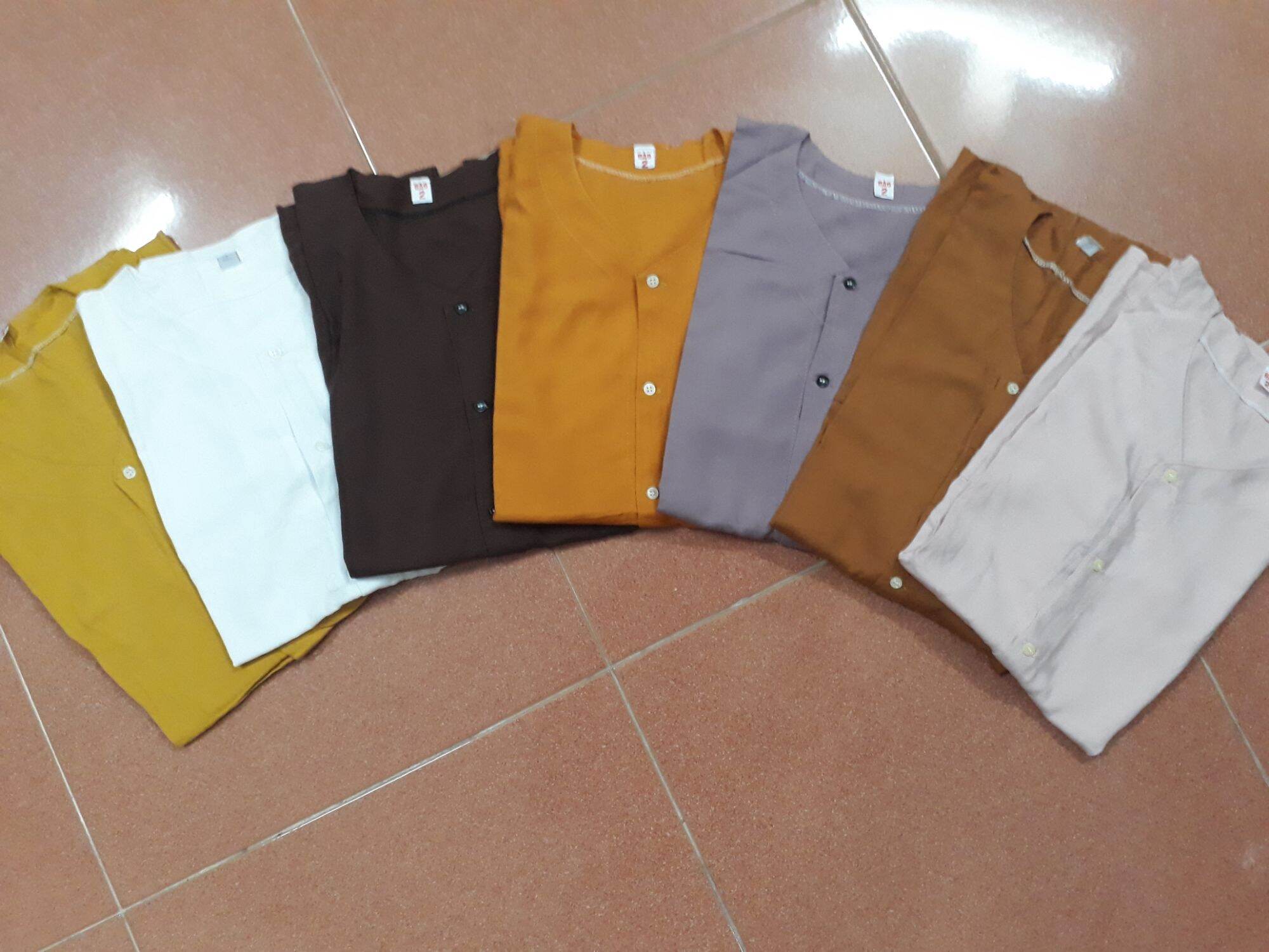 Áo lanh mầu dài tay dành cho bà già (36 - 70 kg)