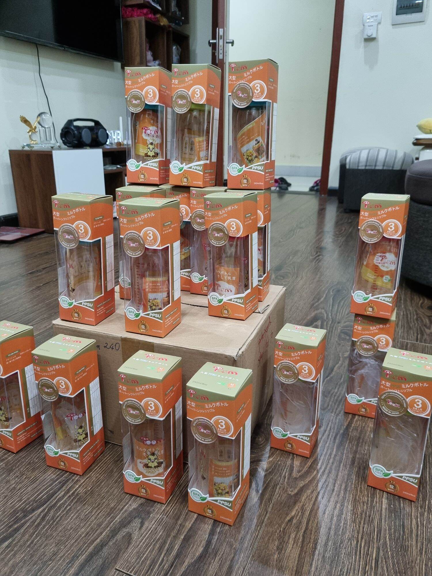 combo 2 bình sữa PPSU TOOM cổ rộng 160ml và 240ml (mỗi bình tặng kèm 1 núm thay thế)