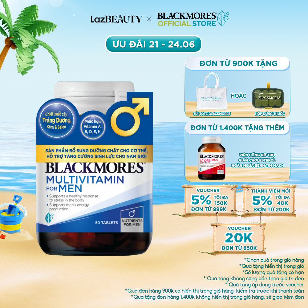 Vitamin Tổng Hợp Hỗ Trợ Sức Khỏe Nam Giới Blackmores Multivitamin For Men Lọ 50 Viên