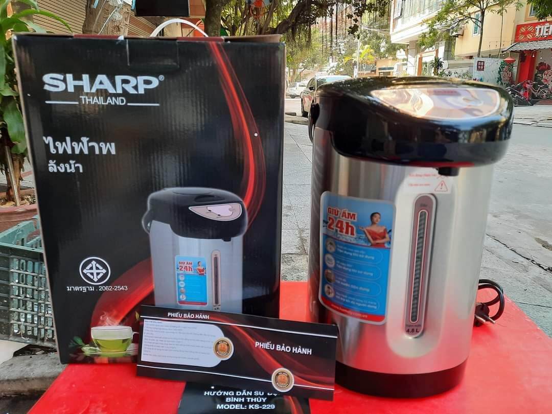 bình thủy điện,PHÍCH ĐIỆN TỰ ĐỘNG SHARP thái lan 4.8 LÍT.