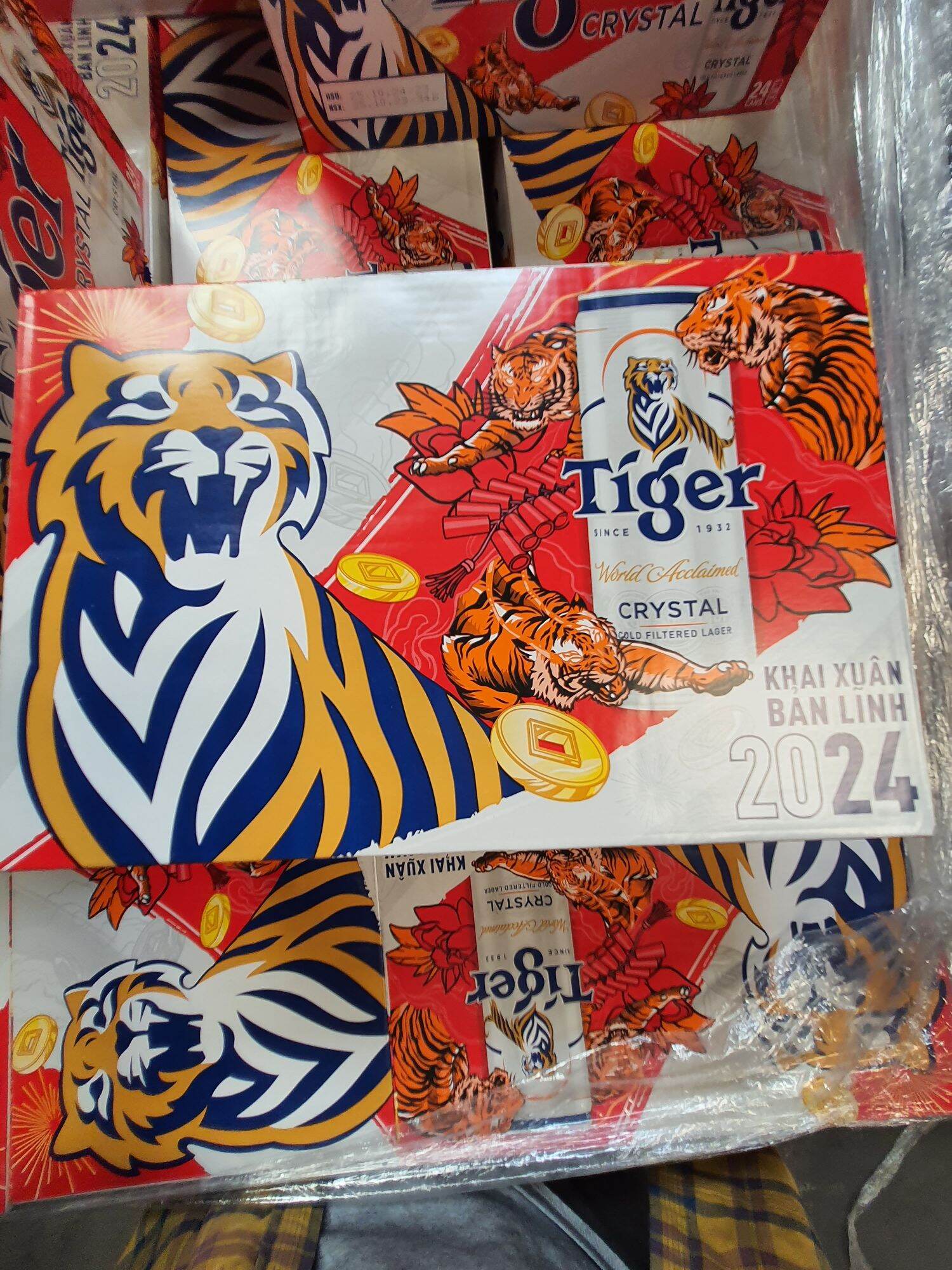 Thùng 24 lon bia tiger bạc x 330ml