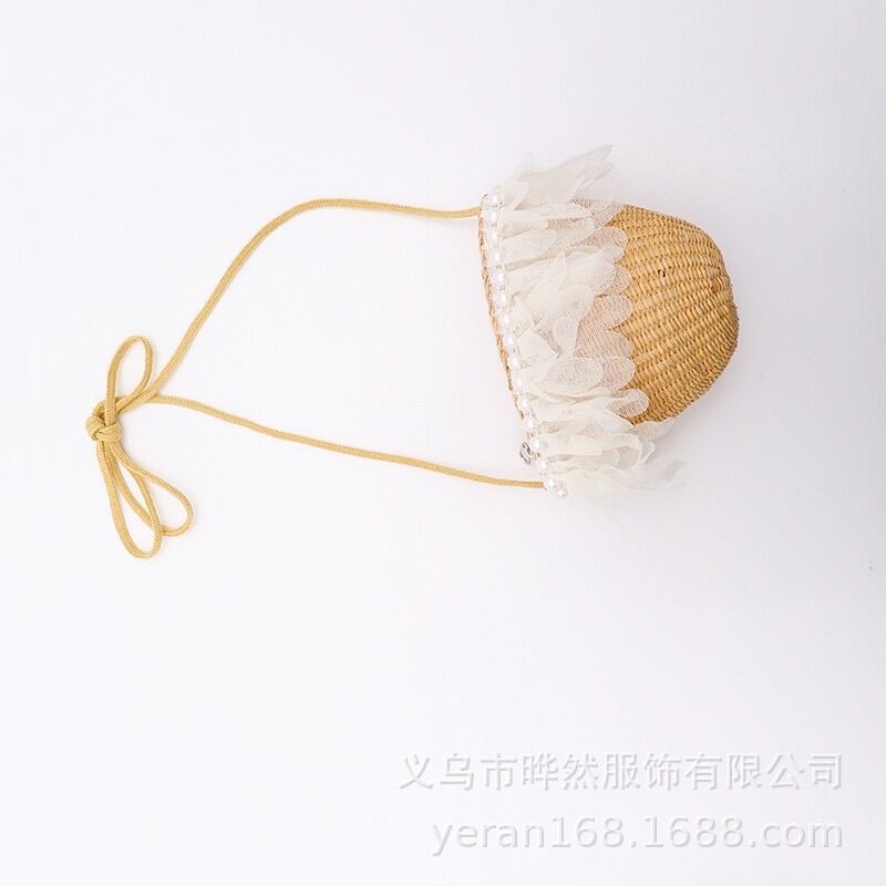 Túi cói mini đi biển cho bé gái