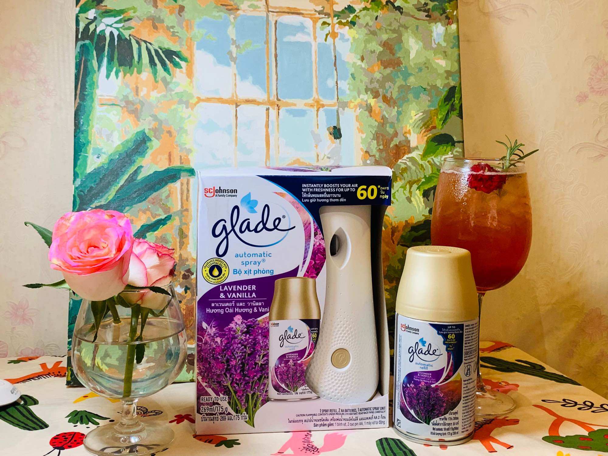 Combo máy + lõi xịt thơm phòng tự động Glade hương lavender