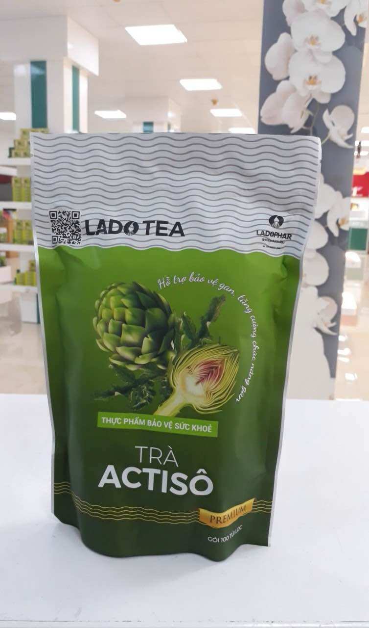Gói trà atiso Ladophar date 03/2027 actiso 100 túi lọc