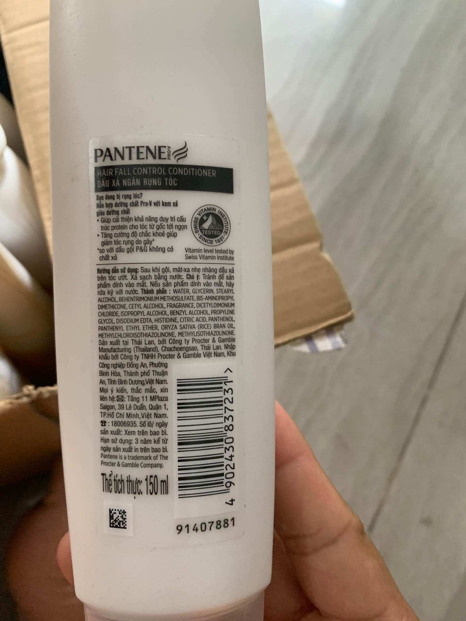 Dầu xả tóc ngăn rụng tóc Pantene Pro V Conditioner Hair Fall Control 180ml