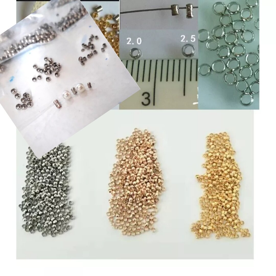 Bịch 10 hạt kẹp che nút thắt dây làm vòng handmade