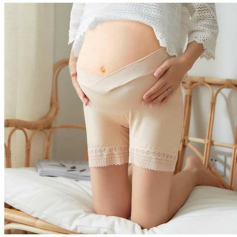 Quần mặc váy bầu cạp chéo(free size 45-75kg)