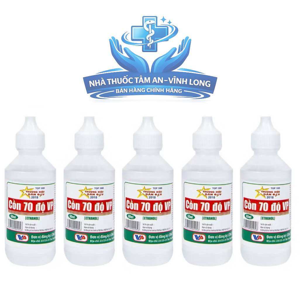 Cồn trắng 70 độ Vĩnh Phúc 60ml dùng sát trùng vết thương