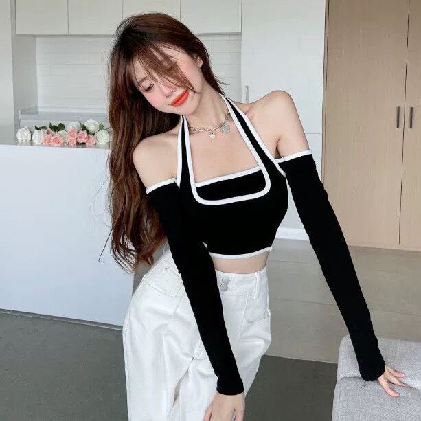 ÁO YẾM TAY DÀI VIỀN CHỈ NHỎ KHOE EO BG