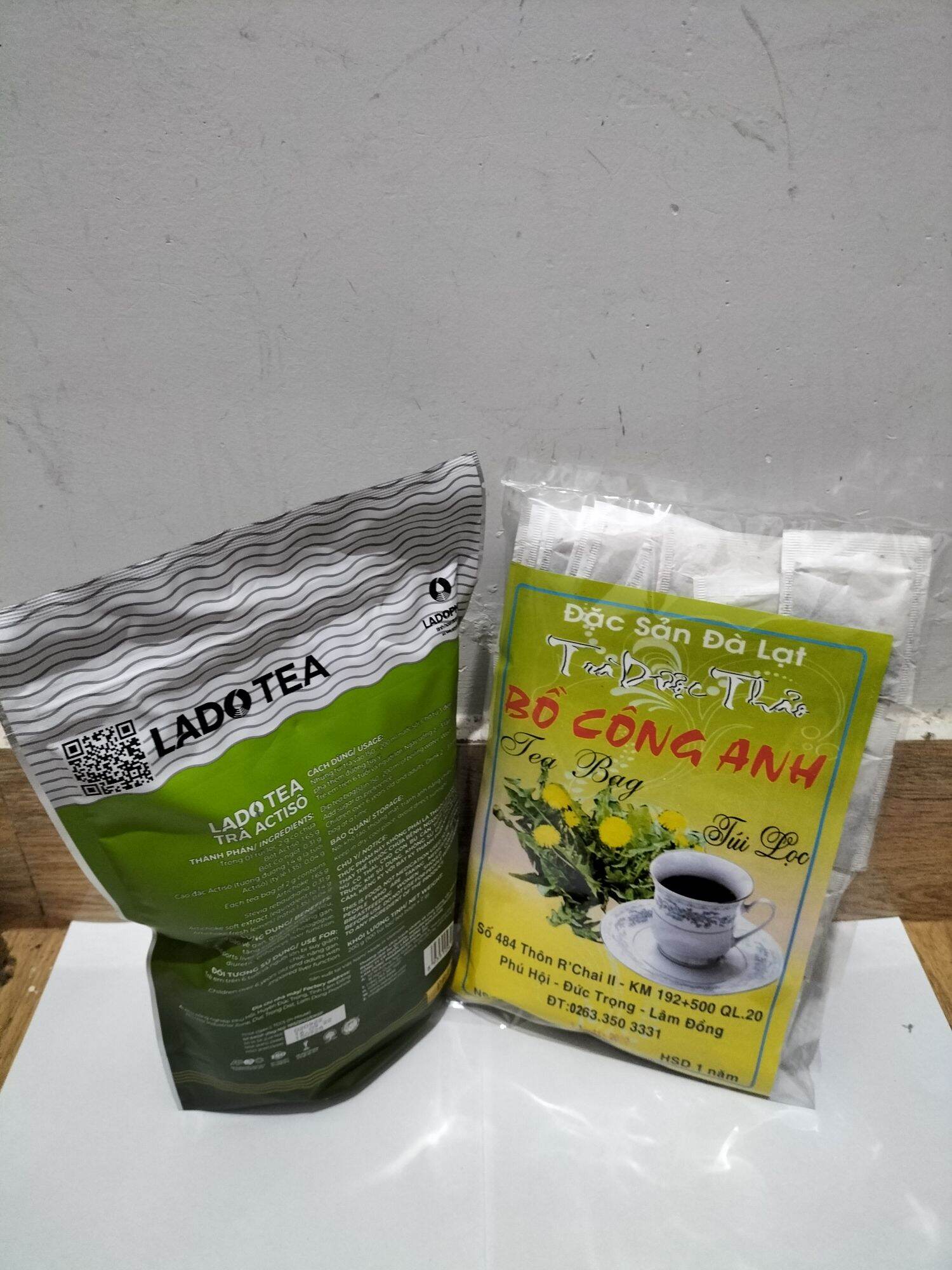 (Freeship 15k- 50 k)Trà atisô ladophar, trà bồ công anh ( combo 2 gói)