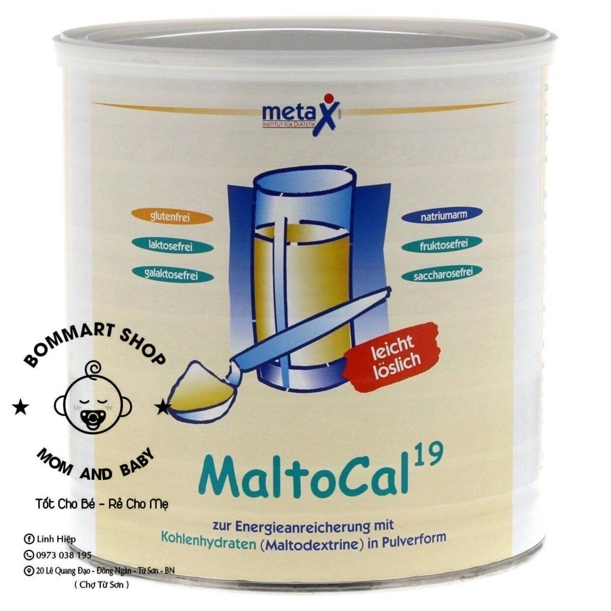Bột tăng cân maltocal 19 đức hộp 1kg