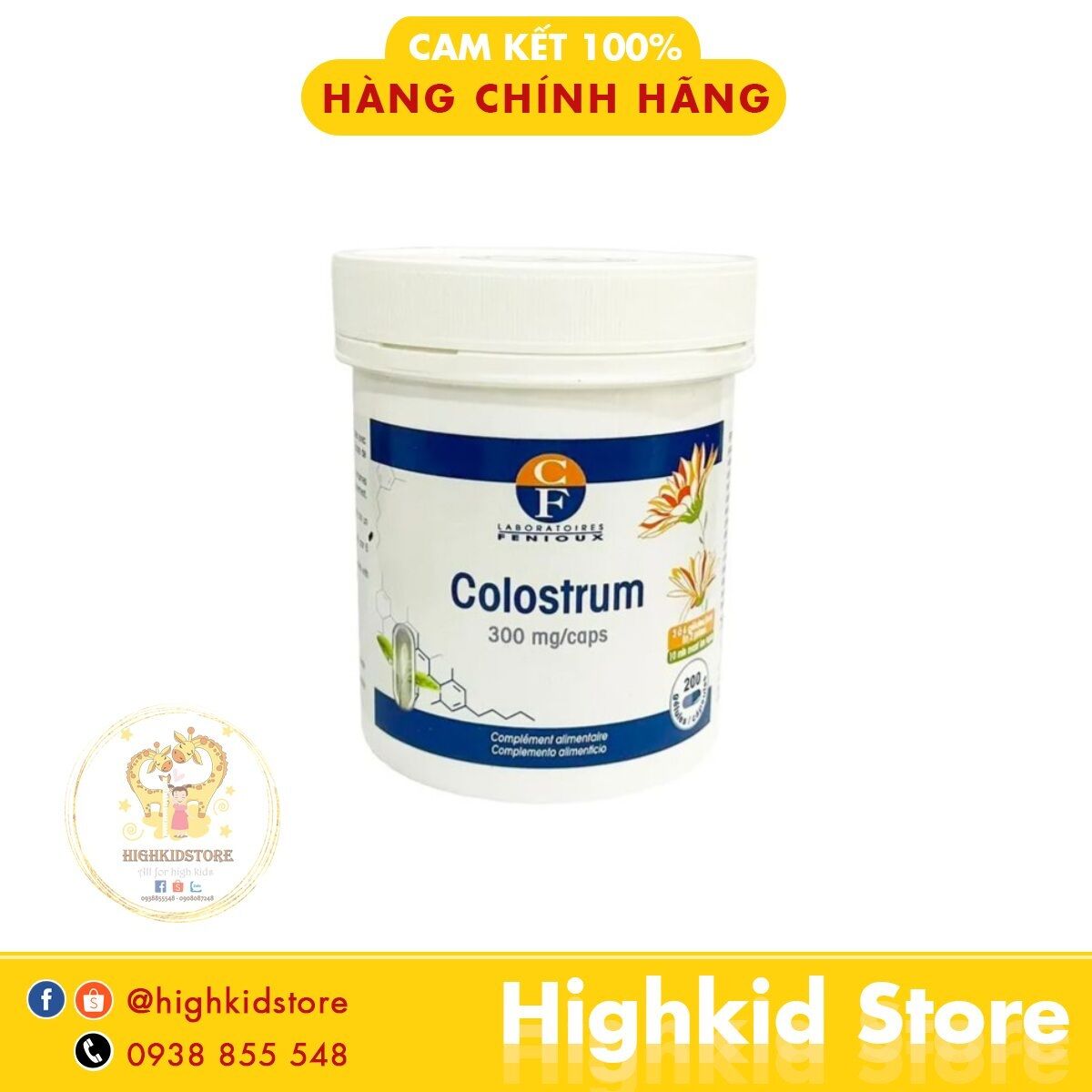 Sữa non Pháp Fenioux Colostrum hộp 200 viên