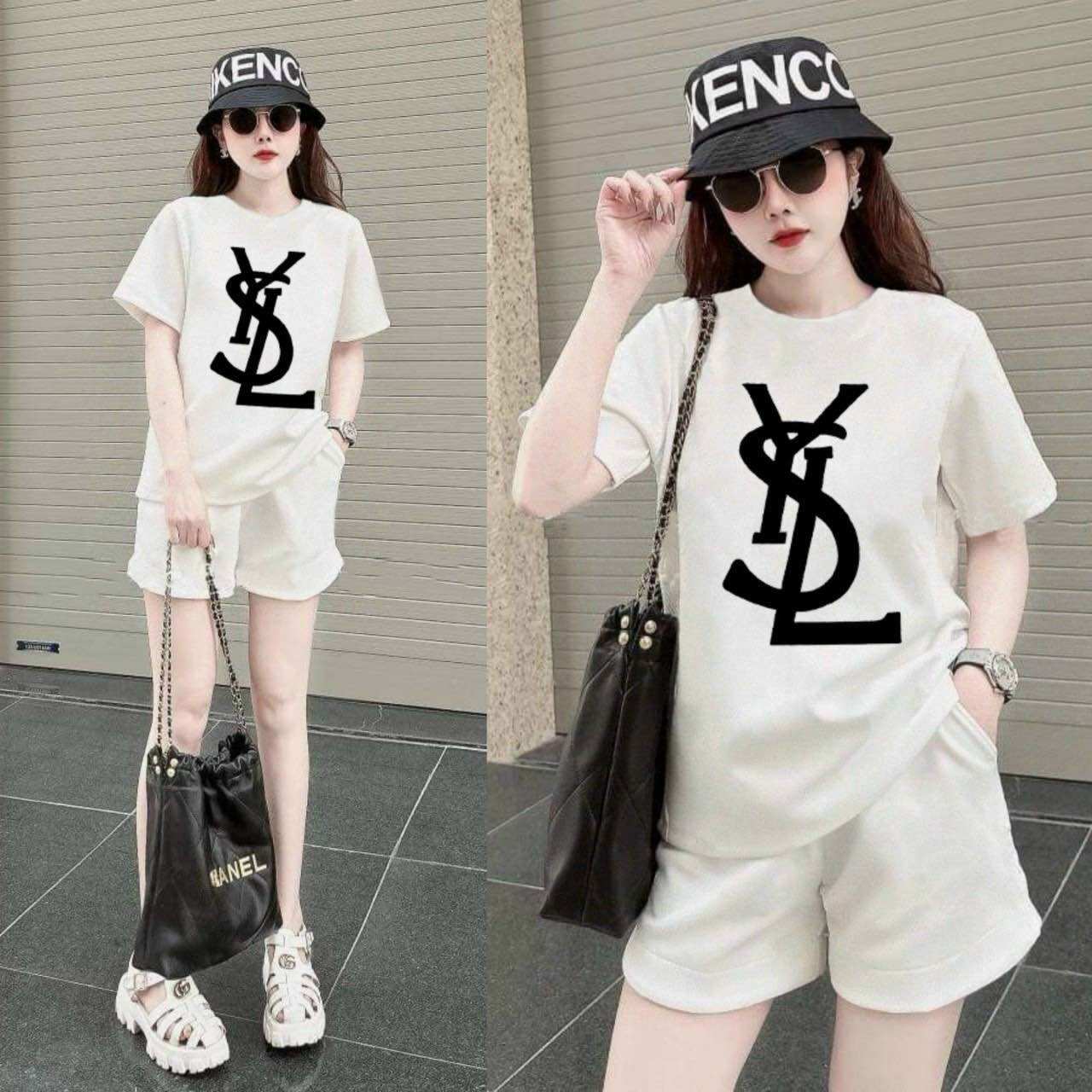 SÉT BỘ NỮ SHORT COTTON THÊU LOGO CAO CẤP