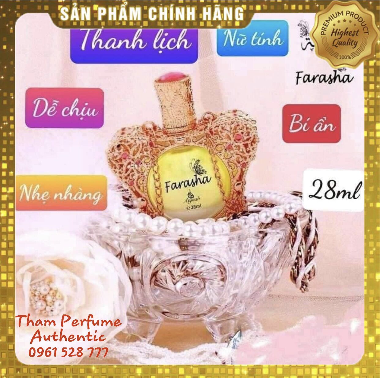 [ Tặng 1 Lăn Mini] Tinh Dầu Nước Hoa Dubai Farasha