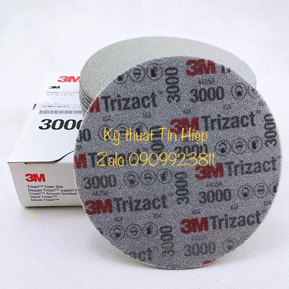 Giấy nhám đĩa đánh bóng siêu mịn 3M Trizact Foam Disc P3000 Hộp 15 tờ