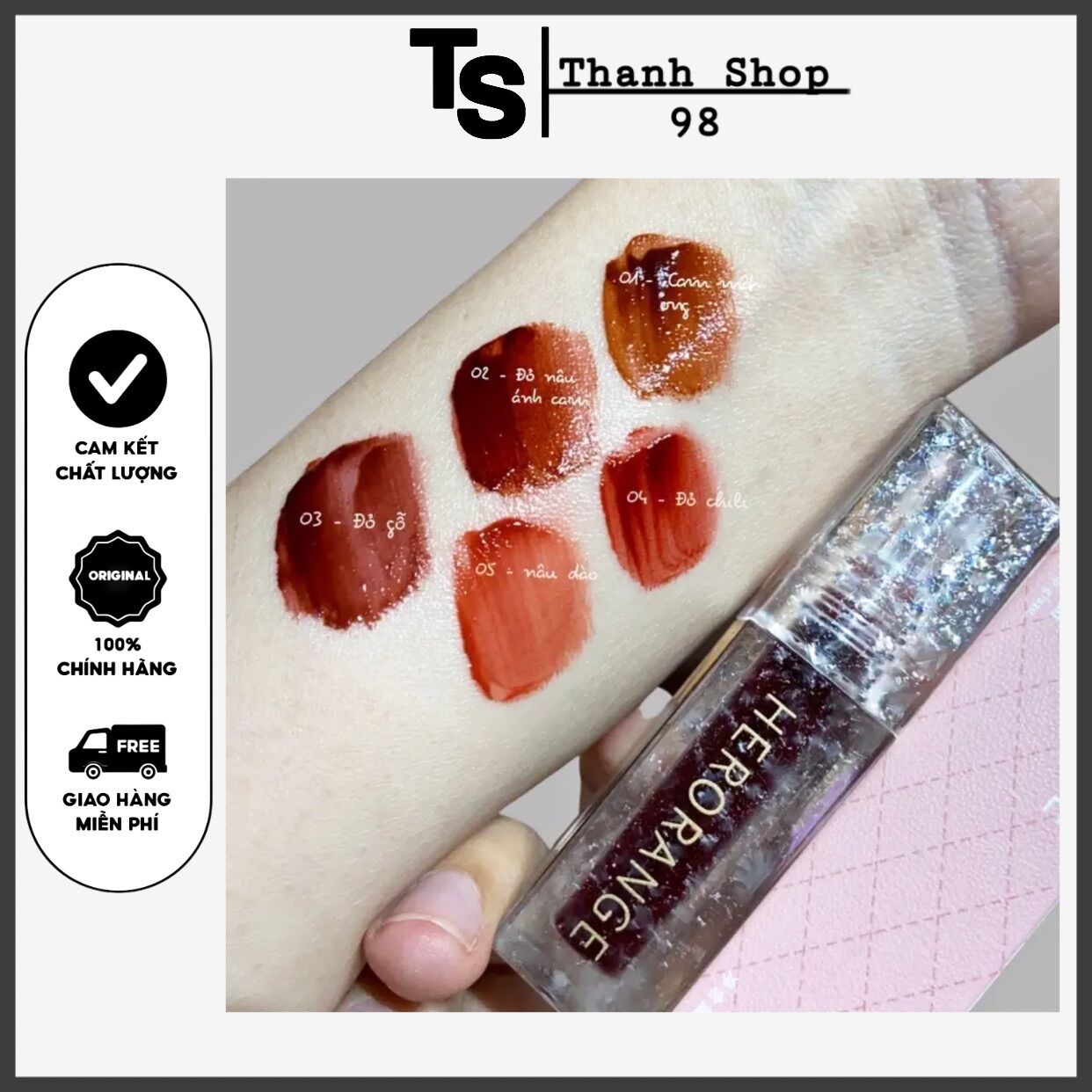 Son tint Son Bóng Siêu Lì Siêu Đẹp Son Heorange