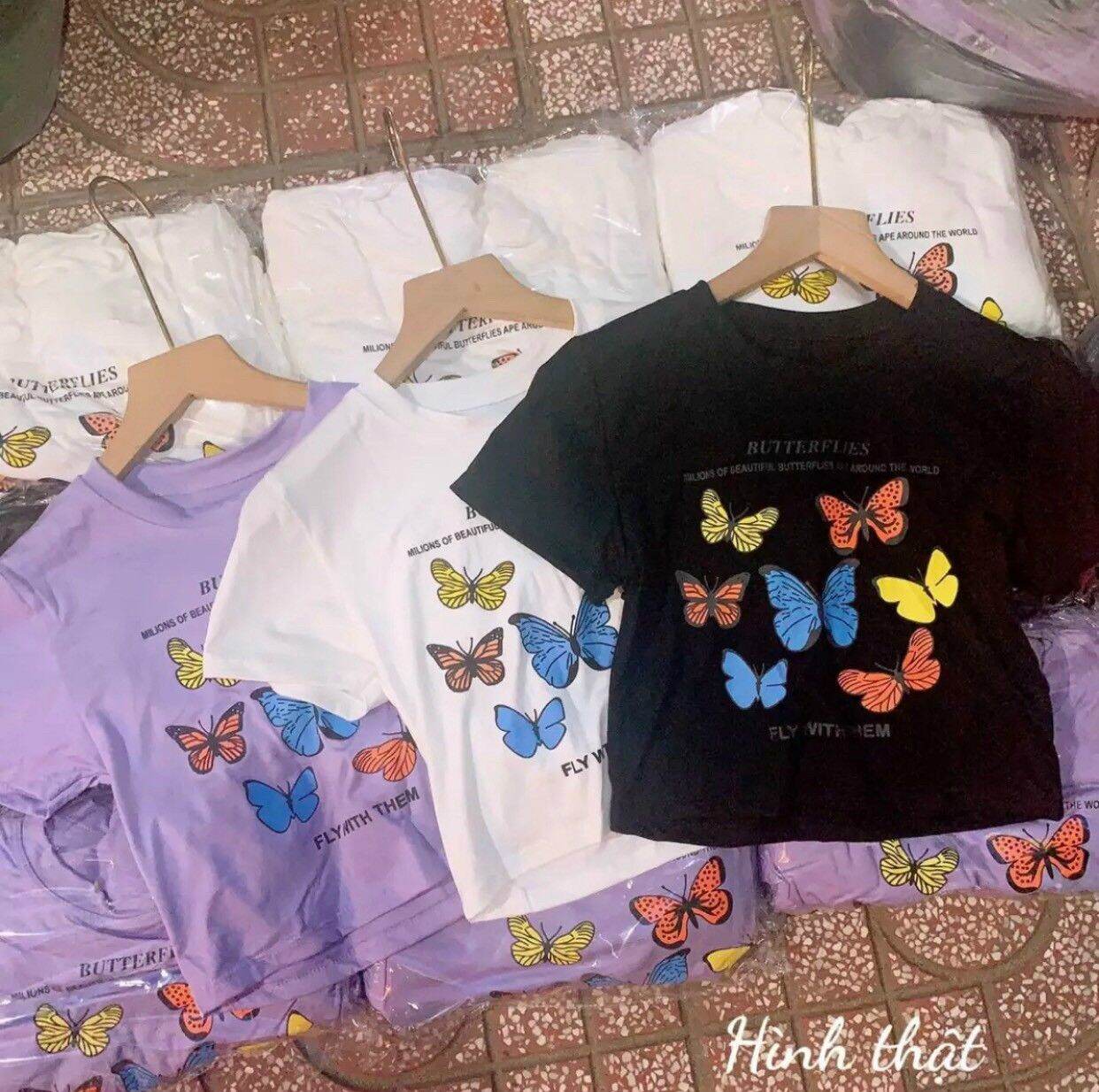 [HCM]Áo croptop con bướm xuân