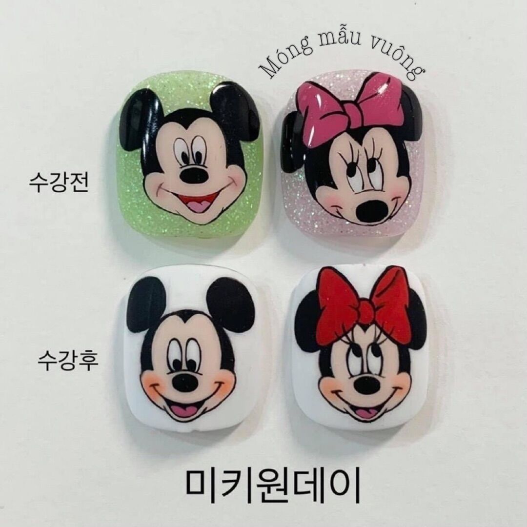 Móng vẽ mẫu vuông Hàn Quốc