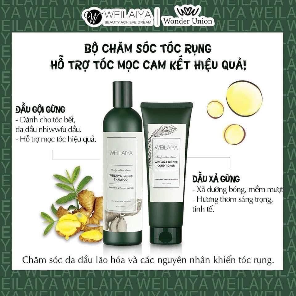 Mini dầu gội và dầu xả gừng WEILAIYA