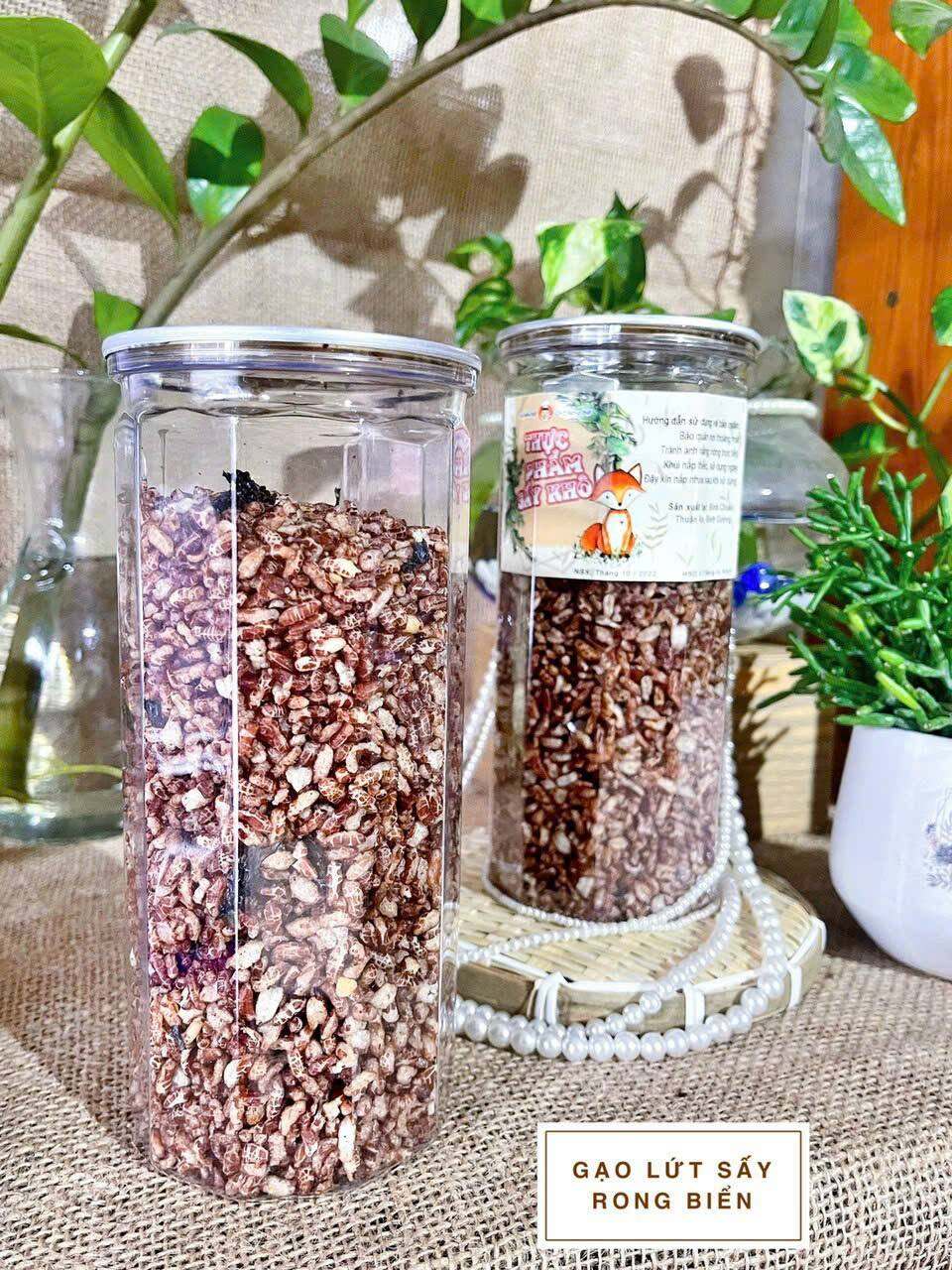 Gạo Lức Sấy - Gạo Lức Sấy Mix Rong Biển Hũ 300g