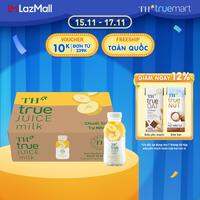 Thùng 24 chai nước uống sữa trái cây TH true JUICE milk vị chuối tự nhiên 300 ml (300 ml x 24)