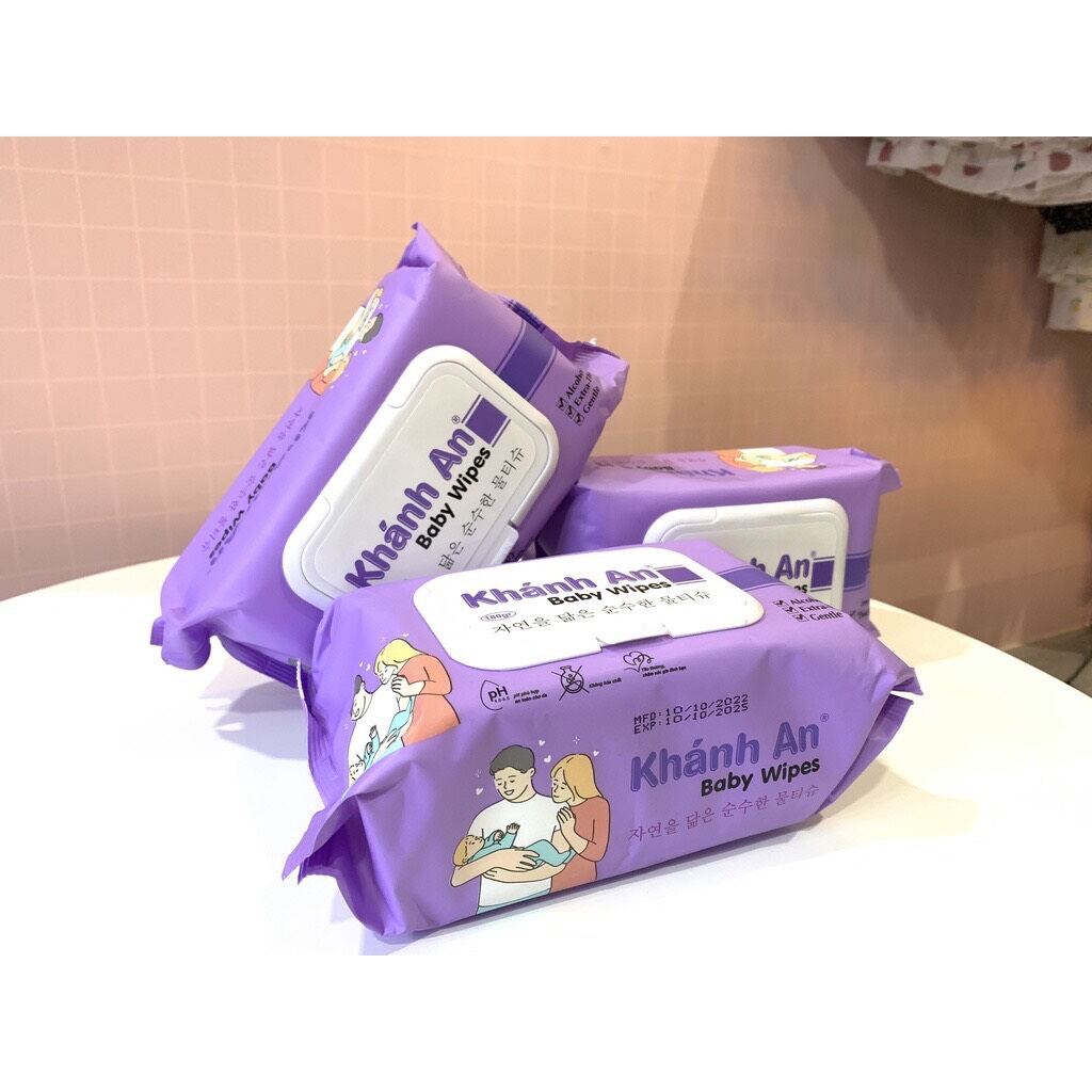 Gói khăn ướt Khánh An dùng cho bé/khăn ướt không mùi,gói to dày,date mới/khăn ướt baby wipes