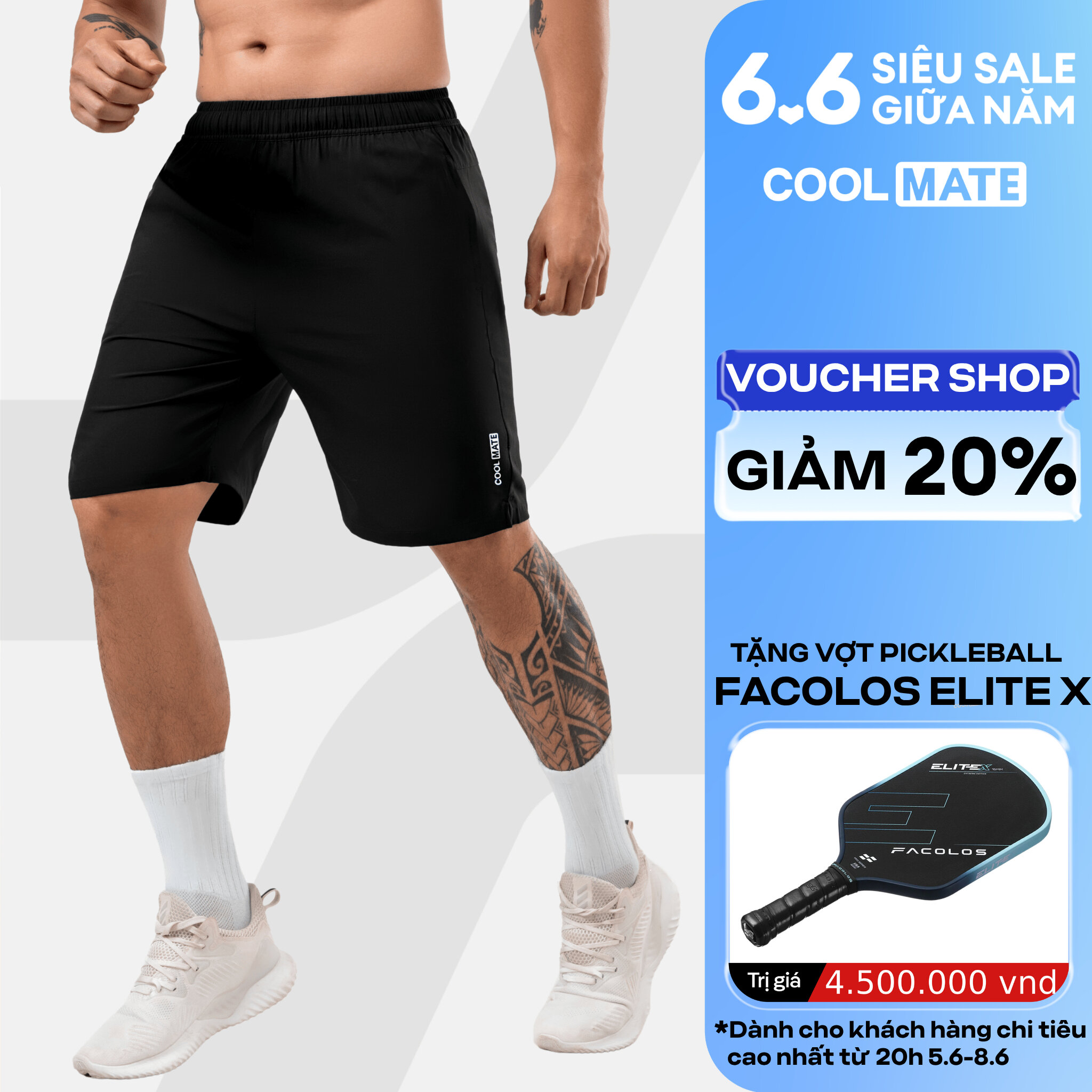 Quần thể thao nam Max Ultra Short V2 kiểu dáng thể thao (có túi khóa sau) Coolmate